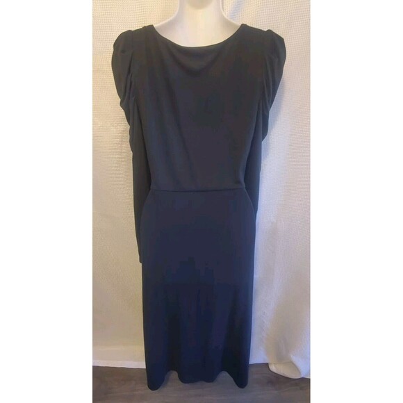 WAYF Maxi Long Sleeve Dress Sz Sm Black Puff Sleeve Witchy Peasant Goth Soft - Picture 3 of 13